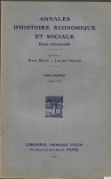 Annales D'Histoire Economique et Sociale Revue Trimestrielle 1 - 10 volumes