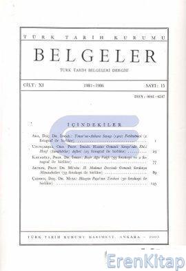 Belgeler-Türk Tarih Belgeleri Dergisi : Sayı 15
