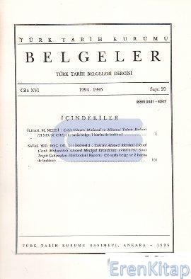 Belgeler - Türk Tarih Belgeleri Dergisi : Sayı 20 Kolektif