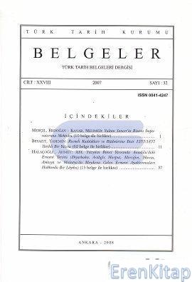 Belgeler - Türk Tarih Belgeleri Dergisi : Sayı 32